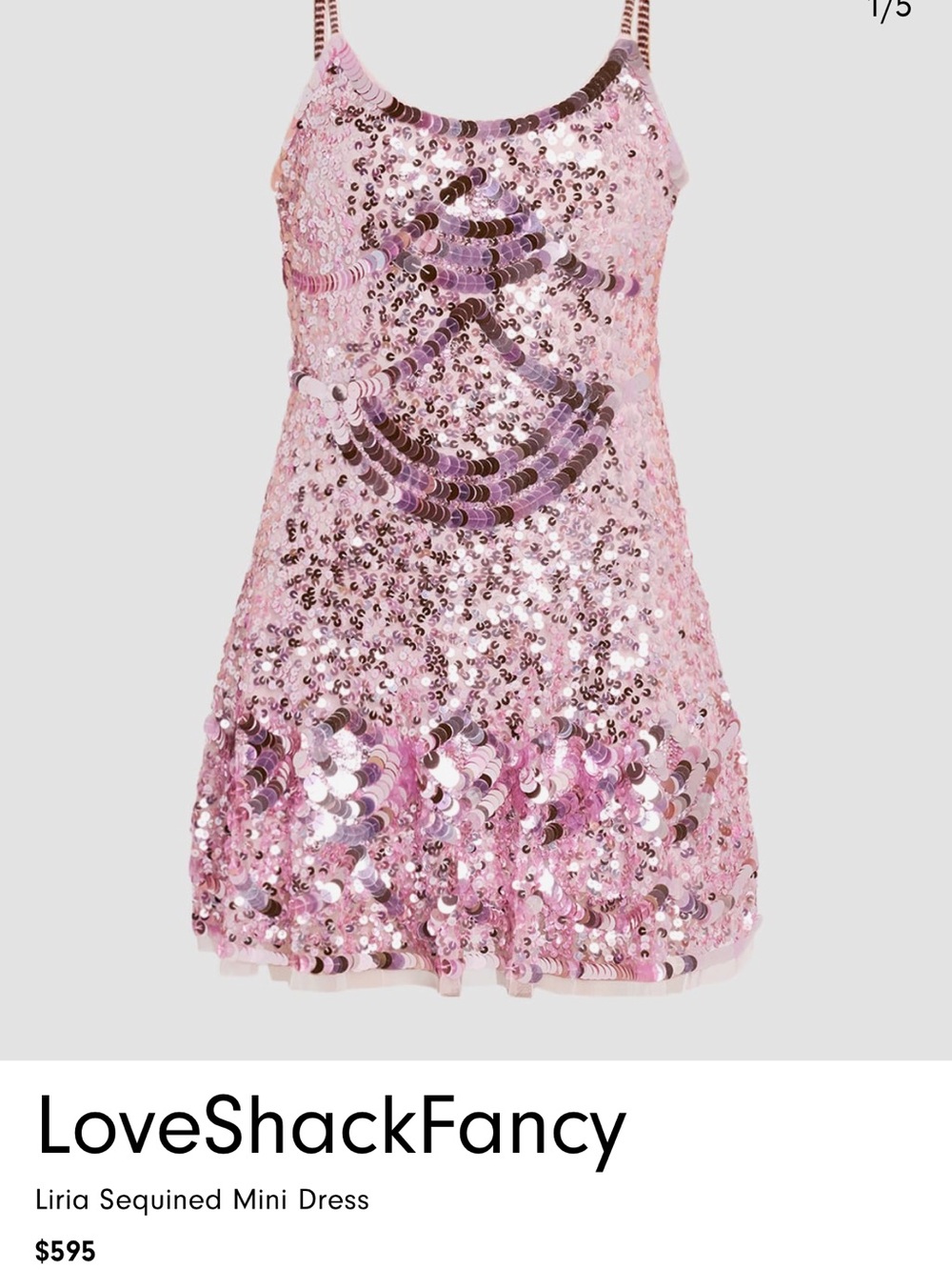 LoveShackFancy Liria Sequined Mini Dress - Pink Sequin